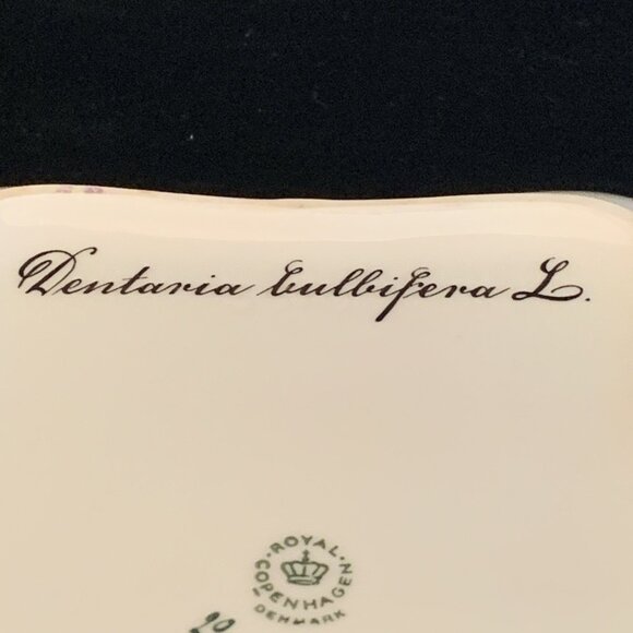 Royal Copenhagen Flora Danica Serving Bowl Dentaria Bulbifera 20/3510 Gilt Edge - Picture 14 of 15